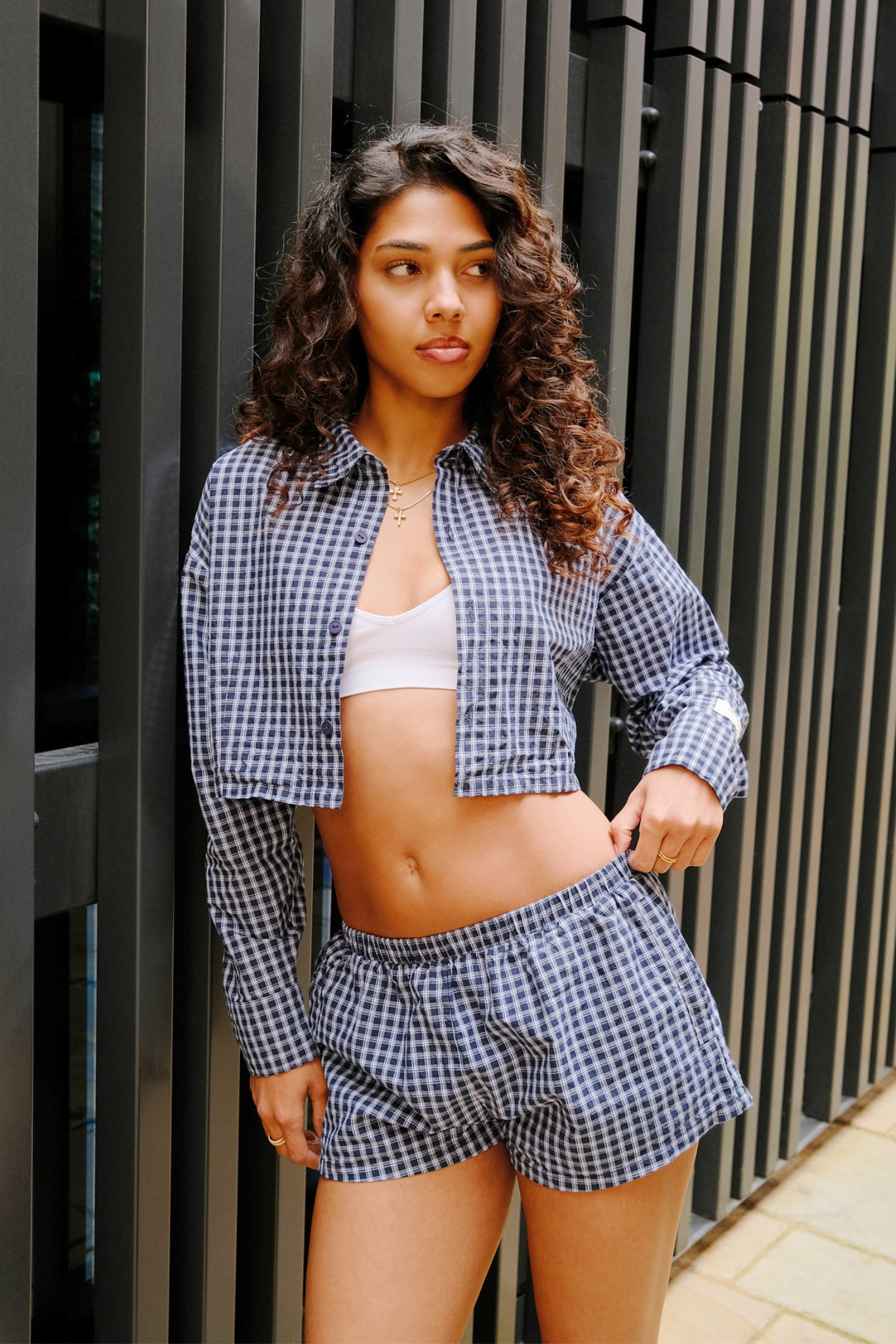 Check Short - Navy